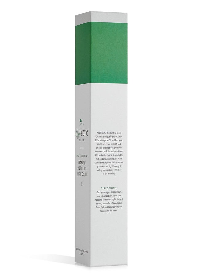 AppleBiotic Apple Cider Vinegar Probiotic Restorative Night Cream & Face Wash Duo with African Green Coffee Extract, Vitamin B3, Green Tea and Chamomile Extract to Firm and Restore for Dry, Oily, Sensitive Skin - Image 3